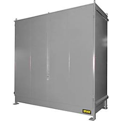 Stellingcontainer BAUER CEN 33-2 IBC, staal, dubbele scharnierdeur, B 3510 x D 1500 x H 3485 mm, grijs