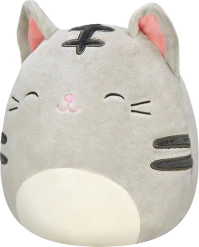 Klikkopers® - Kawaii knuffel - Squish Knuffel - 30CM - Kat Grijs - Kawaii Kussen - Pluche Kussen - Kat Knuffel