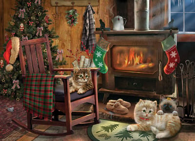 Cobble Hill legpuzzel - XXL stukjes - Kittens by the Stove - 500 stukjes.