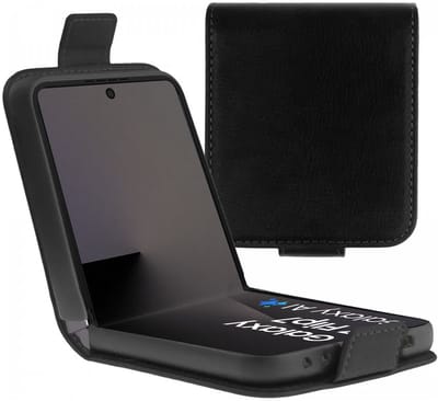 Rosso Element Geschikt voor Samsung Galaxy Z Flip 7 | Wallet Book Case | Portemonnee Hoesje | 3 Pasjes | Magneetsluiting | Stand Functie | Zwart