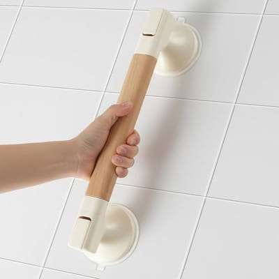 Badkamer Handgreep - Veiligheidshandvat - Extra Steun - Krachtige Zuignap - 40 cm Lengte - Wit