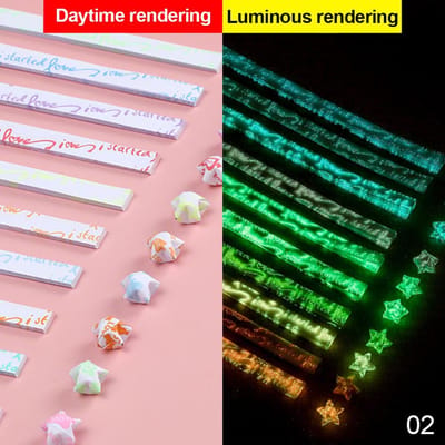 210 Vellen Lichtgevende Origami Sterren Papier 10 Kleuren Strips Lucky Star Decor Vouwpapier Ambachtelijke Papier DIY Arts Crafting Supplies white