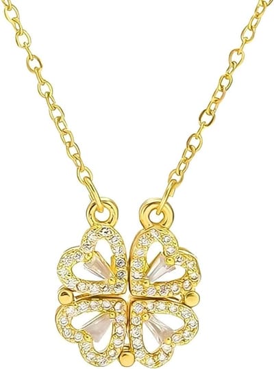 Clover Ketting met Gelukscharms voor Vrouwen, Perfect Cadeau voor Zussen, Moeders en Grootmoeders, Lengte 45 cm