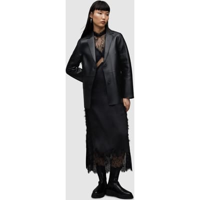AllSaints Corinna Bonded Blazer Black Size: 6 | Leather & Biker Jackets Outlet | Dames | Zwart