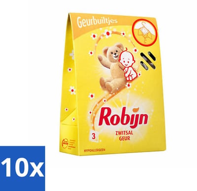 10 x Robijn Geurbuiltjes Zwitsal 3 stuks per verpakking - Zwitsal Geur - Babygeur - Geurbuiltjes - Kastgeur - Ladegeur