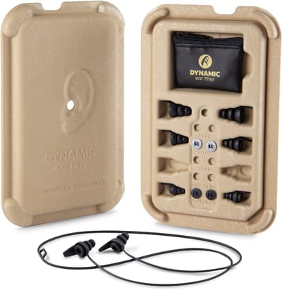 DYNAMIC ear filter -20dB Herbruikbare Oordoppen voor Concerten, Festivals, Motorrijden en Events – Comfortabel voor Kinderen en Volwassenen – 4 Maten, Etui en Koord – Nederlands Kwaliteitsproduct - Vlakke demping voor de beste beleving