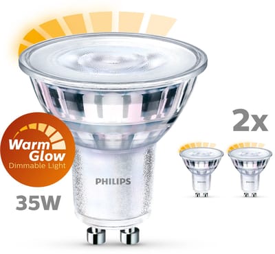 Energiezuinige Philips LED Spot - 35 W - GU10 - Dimbaar warmwit licht - 2 stuks - Bespaar op energiekosten