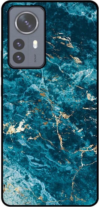Smartphonica Telefoonhoesje Geschikt voor Xiaomi 12 Pro met marmer opdruk - TPU backcover case blue marble design - Blauw geschikt voor Xiaomi 12 Pro