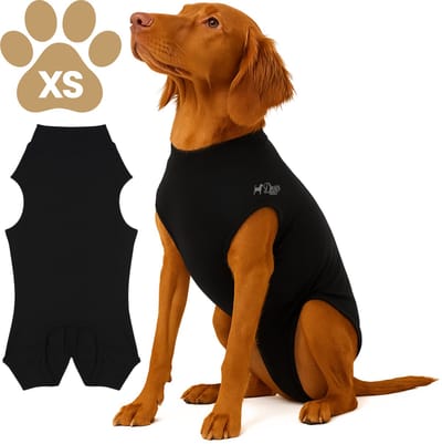 Dogs&Co® Honden Romper voor na de operatie Zwart - Maat XS - tot 6 KG