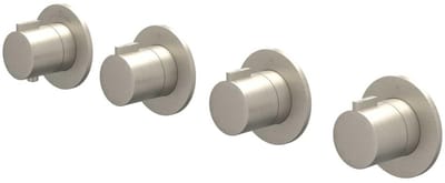 IVY Pact Afbouwdeel Inbouwthermostaat met 3 Stopkranen Symmetry met Ronde Rozetten - Geborsteld Nickel PVD