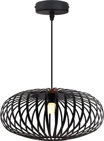 Olucia - LIEVE - Badkamer Hanglamp - Zwart - Geschikt voor Badkamer - Vorm: Rond