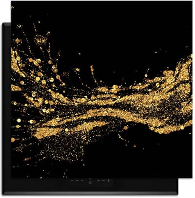 KitchenArt - Golden Splash - Inductie Beschermer - 59x52 cm - Kookplaat Beschermer - Luxe Afdekplaat Inductieplaat - Anti-slip & Oprolbaar - Beschermmat Inductiekookplaat