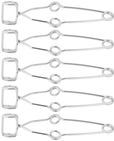 Allecto - Testbuis Klem - 5-delige set - Met veermechanisme - 14.5cm - Voor laboratorium gebruik - Geschikt voor experimenten - Kleur zwart