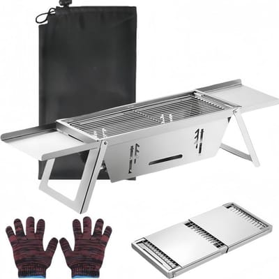 Inklapbare Houtskoolgrill voor Buiten - Draagbare BBQ Grill voor Picknicks, Kamperen en Reizen