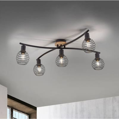 JUST LIGHT. GmbH Plafondlamp Eugen, houtdecor, 5-lamps