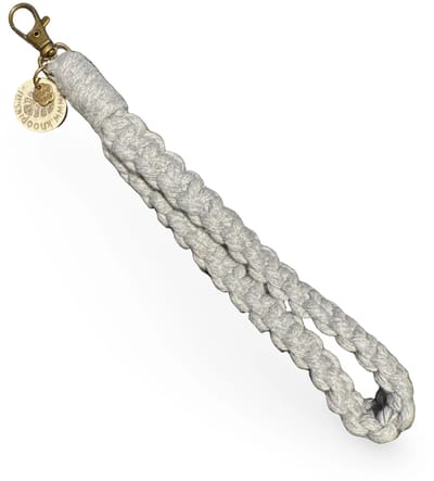 Macramé Pols Keycord - Squared - Grijs - Katoenkoord - Prijs per Stuk - Inclusief Verzendkosten