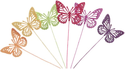 Lentedecoratie bloempluggen houten decoratieve vlinders 28cm 18 st, 18