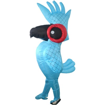 Volwassenen Grappige Papegaai Opblaasbare Kostuum Rekwisieten Opblazen Opblaasbare Fancy Dress voor Halloween Cosplay blue