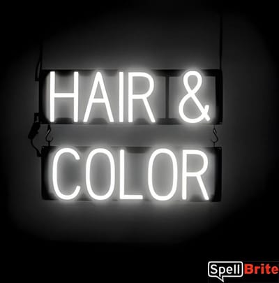 HAIR & COLOR - Lichtreclame Neon LED bord verlicht | SpellBrite | 53 x 38 cm | 6 Dimstanden - 8 Lichtanimaties | Reclamebord neon verlichting