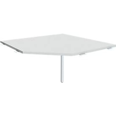 Pc-werkblad ALICANTE, B 1225 x D 1225 mm, met steunvoet, in hoogte verstelbaar, lichtgrijs