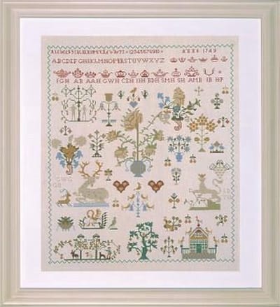 borduurpakket 18002 merklap, anno 1749