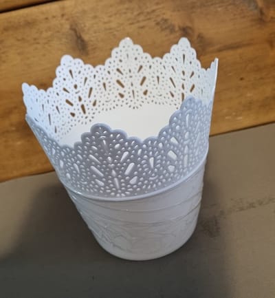 Bloempot PARIJS rond 14,5 cm Wit set van 2 stuks