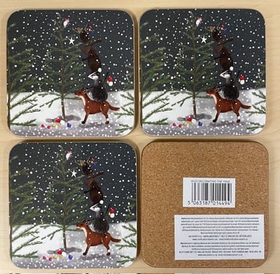 Alex Clark Onderzetters Decorating the Tree ~ Kerstboom versieren Kerst/winter