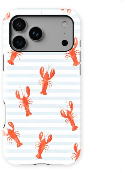 DripCase Hoesje geschikt voor iPhone 17 Pro | Happy Stripes Motief | Magnetisch Opladen | 2-in-1 Ontwerp | Vrolijke Backcover geschikt voor iPhone 17 Pro Lobster Lanes