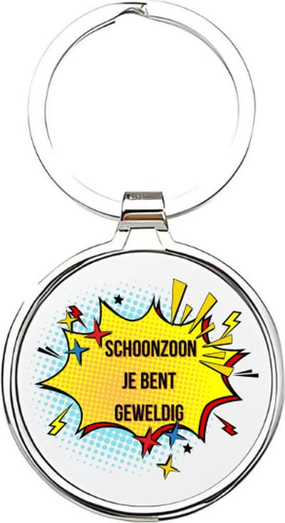Akyol - Schoonzoon je bent geweldig Sleutelhanger - zoon - De leukste schoonzoon - Schoonzoon sleutelhanger - kind sleutelhanger - Sleutelhanger zoon - Familie sleutelhanger - cadeautje - Zoon cadeau - boy - de liefste zoon - 4 x 7,5 CM