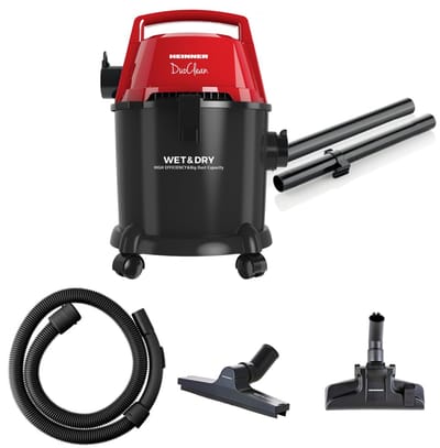 Heinner DuoClean Nat- en droogstofzuiger – Multifunctioneel – 1400 W – 15 L tank – 3 L zak – HEPA-filter – Blazingsfunctie – Zwart/Rood