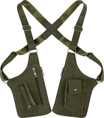 Kahil Schoudertas Heren Crossbody Anti-diefstal - Verborgen Rits - Verstelbaar - Olijfgroen