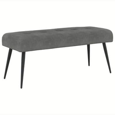 vidaXL - Bank - met - knopen - tufting - Donkergrijs - 110 - x - 40 - x - 46 - cm - fluweel