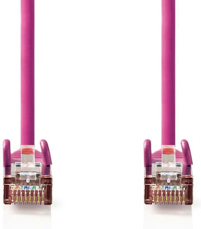 Nedis CAT5e Netwerkkabel - SF/UTP - RJ45 Male - RJ45 Male - 20.0 m - Rond - PVC - Roze - Polybag