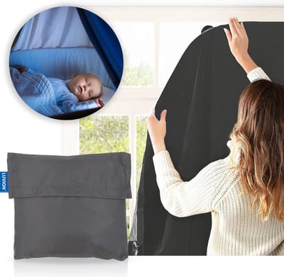 LUVION® Portable Blackout Curtain - Grey - Verduisteringsgordijn met zuignappen - Gordijn geschikt voor alle ramen tot maximaal 130x200cm