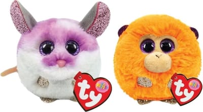 Ty - Knuffel - Teeny Puffies - Colby Mouse & Coconut Monkey