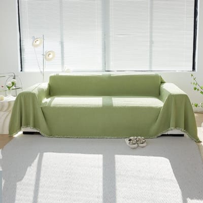 Effen Kleur Half Fluweel Sofa Handdoek, Eenvoudige Crème Stijl Zachte en Wasachtige Sofa Overtrek Handdoek, Universele Sofa Overtrek Deken voor Alle Seizoenen 180*130cm