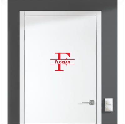 Deursticker Met Naam -  Florian - Rood