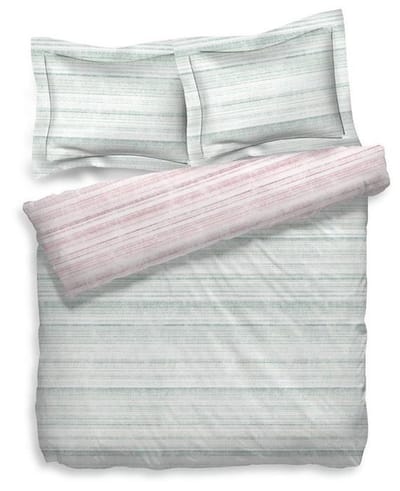 Heckett & Lane Clove Dekbedovertrek - Eenpersoons - 140x200/220 cm - Roze/Groen