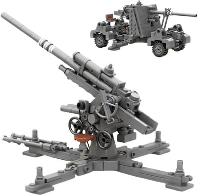 Build Army BA0036 2 in 1 Flak 36 Artillery ww2 icons bouwset | City army weapons | WW2 auto constructie modelbouw | Educatief militair & leger speelgoed bouwpakketten voor kinderen & volwassenen | Schaal 1:35 | 1157 bouwstenen