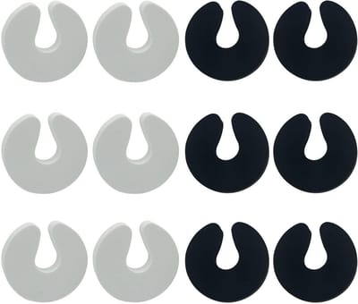 Set van 12 babydeurstoppers, ter voorkoming van beknelling van vingers, geschikt voor veiligheidsramen, babydeurstoppers, vingerbeschermers voor kinderen en huisdierbeschermers, wit + zwart