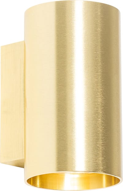QAZQA sandy - Moderne Dimbare LED Smart Wandlamp incl. wifi met Dimmer Up Down voor binnen - 2 lichts - D 10 cm - Goud/messing - Woonkamer