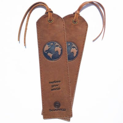 Dailygoods- Bladwijzer Handgemaakt Uniek Wereldkaart Ontwerp - Lederen Boekenlegger - Stijlvolle Bladwijzers - Perfecte Geschenken - Rustieke Lederen Kwasten - Ethisch Verhandeld