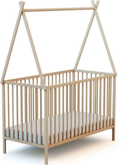 WEBABY - Houten tipibed 60x120 Beuken onbewerkt ONE