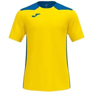 Joma Championship VI Shirt Korte Mouw Kinderen - Geel / Royal | Maat: 164