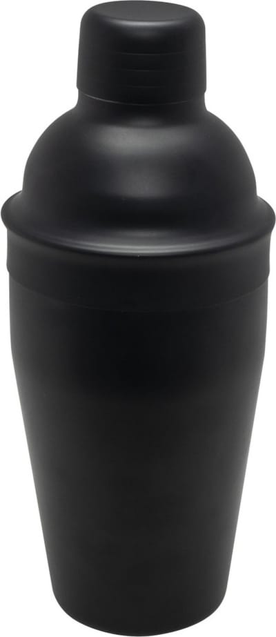 1x Cocktailshakers mat zwart 500ml 22 cm - Cocktails maken - Mixbekers/shakebekers voor cocktails