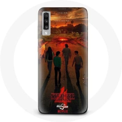 Hoesje voor Samsung Galaxy A70 Stranger Things Seizoen 4 Poster Art Crews of the New Theory