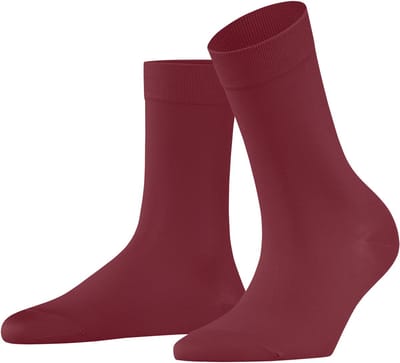 FALKE Cotton Touch eenkleurig katoen sokken dames rood - maat 35-38