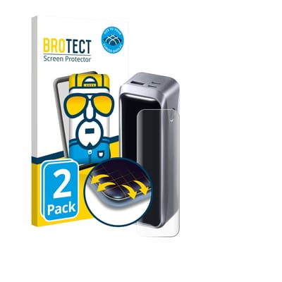 BROTECT - Screenprotector voor Anker Prime 220 W - Folie Beschermfolie transparant volledig dekking - 2 Stuks