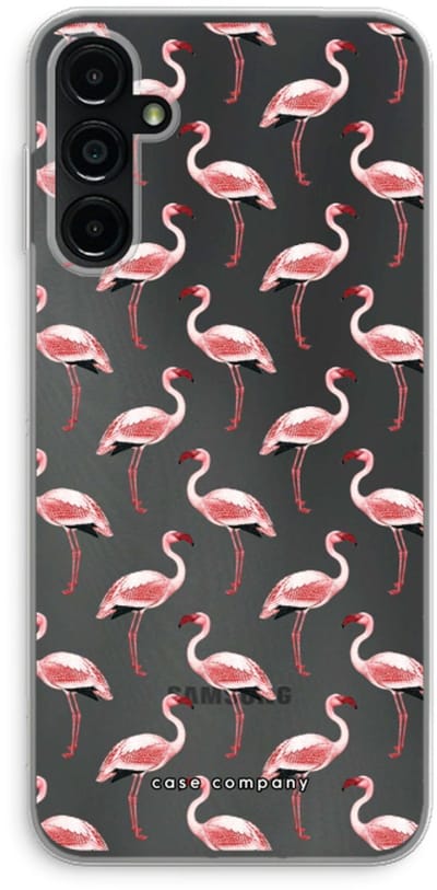 Case Company® - Hoesje geschikt voor Samsung Galaxy A14 hoesje - Flamingo - Soft Cover Telefoonhoesje - Bescherming aan alle Kanten en Schermrand