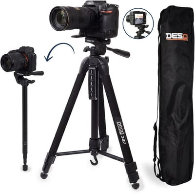 DESQ® 327 Foto-Video-Vlog - Camera Statief en Eénbeenstatief - Foam Grip -53-170 cm